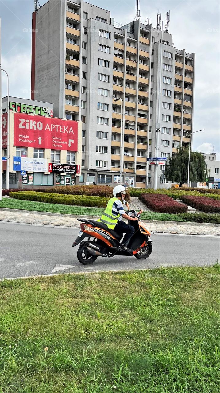 On a motorcycle, you are not afraid of city traffic.