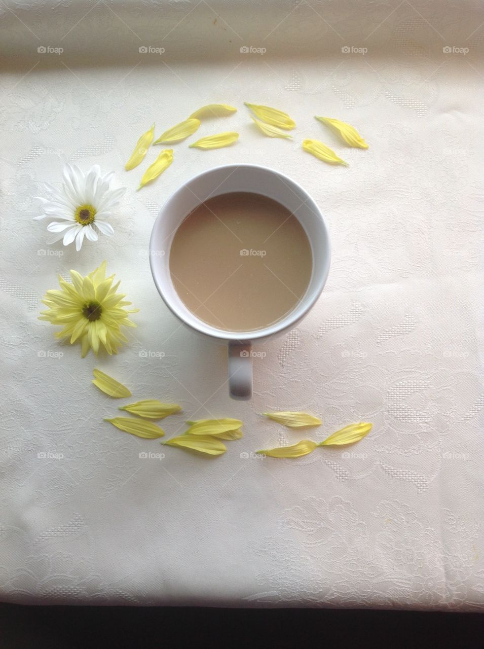 Enjoying a cup of coffee on a Spring morning.