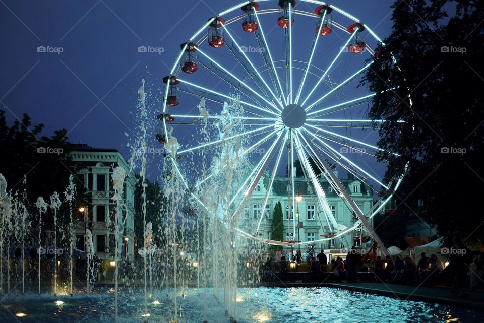 Night city of Zielona Gora, September 2022