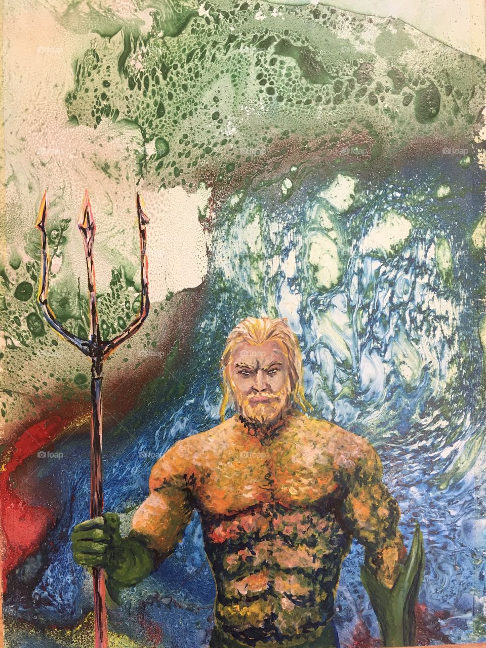 Aqua man painting 