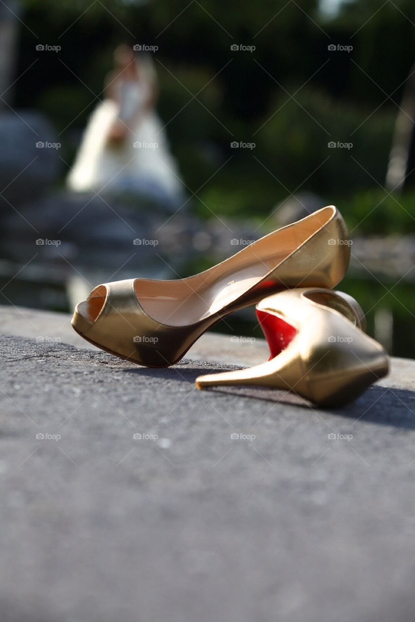 Woman's fancy heel shoes