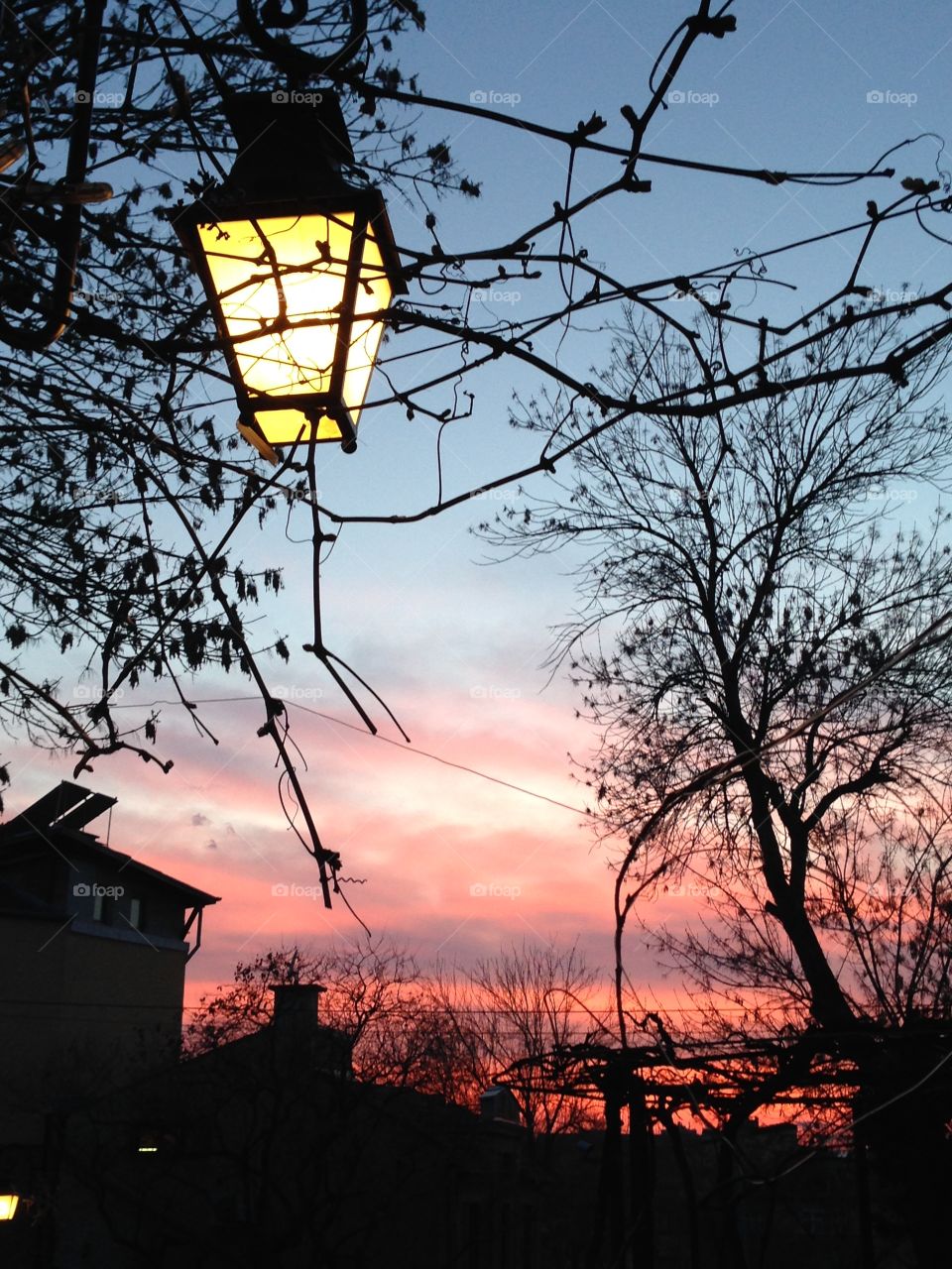 Romantic sunset in Plovdiv