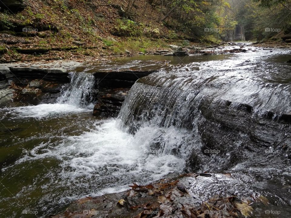 small waterfall at Stony Brook State Park in NY