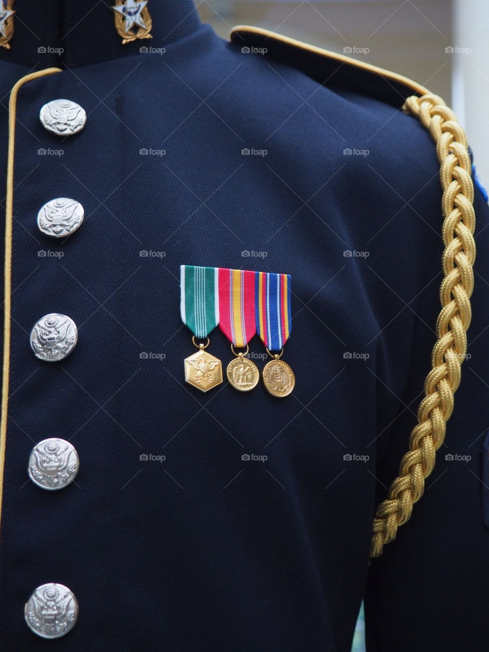 Soldier. Military rank officer medals uniform USA