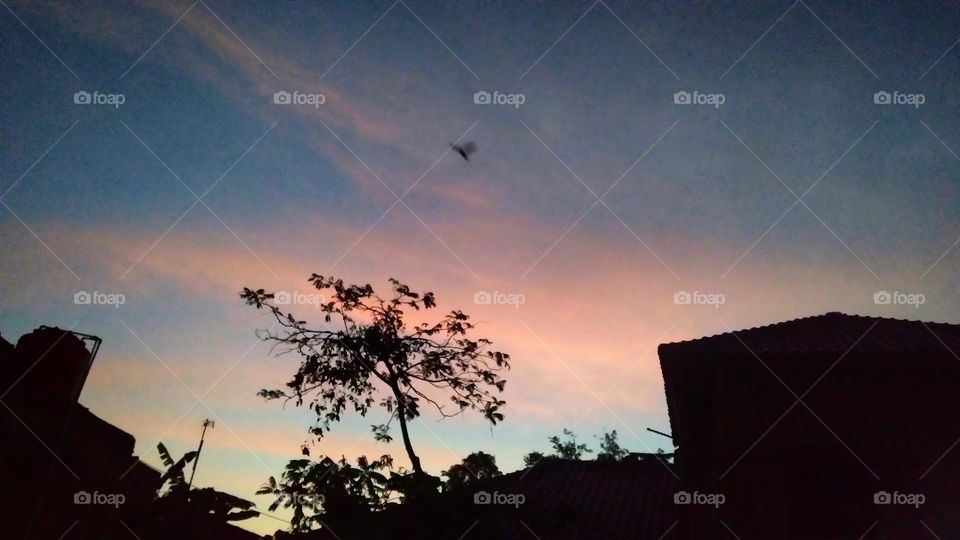 The atmosphere of the sky after sunset