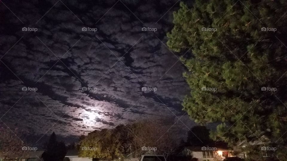 night time clouds
