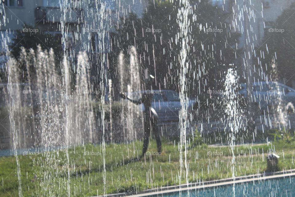 Jets of water in the fountain