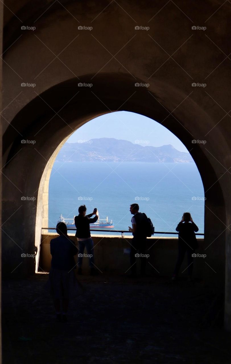 Window to Napoli bay