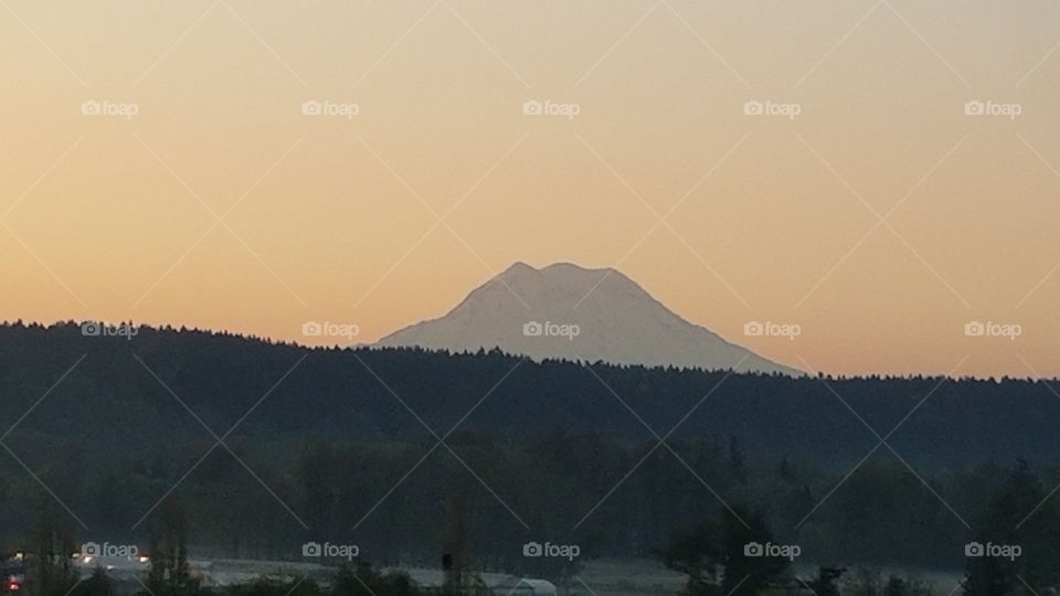 early morning Mt Rainier