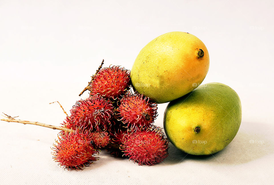 rambutans and mangoes