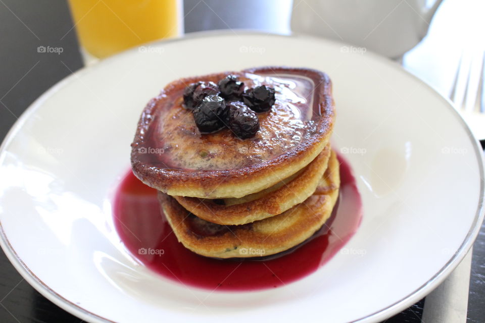 Blueberry pancakes