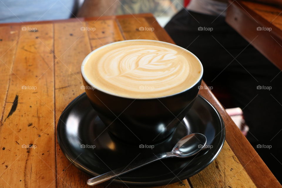 Cappuccino on tabletop 