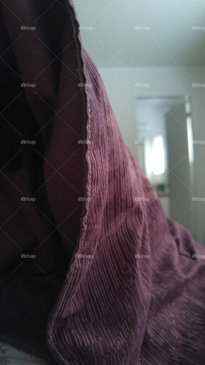 Wave shaped duvet. Staying warm under the covers on this chilly morning.