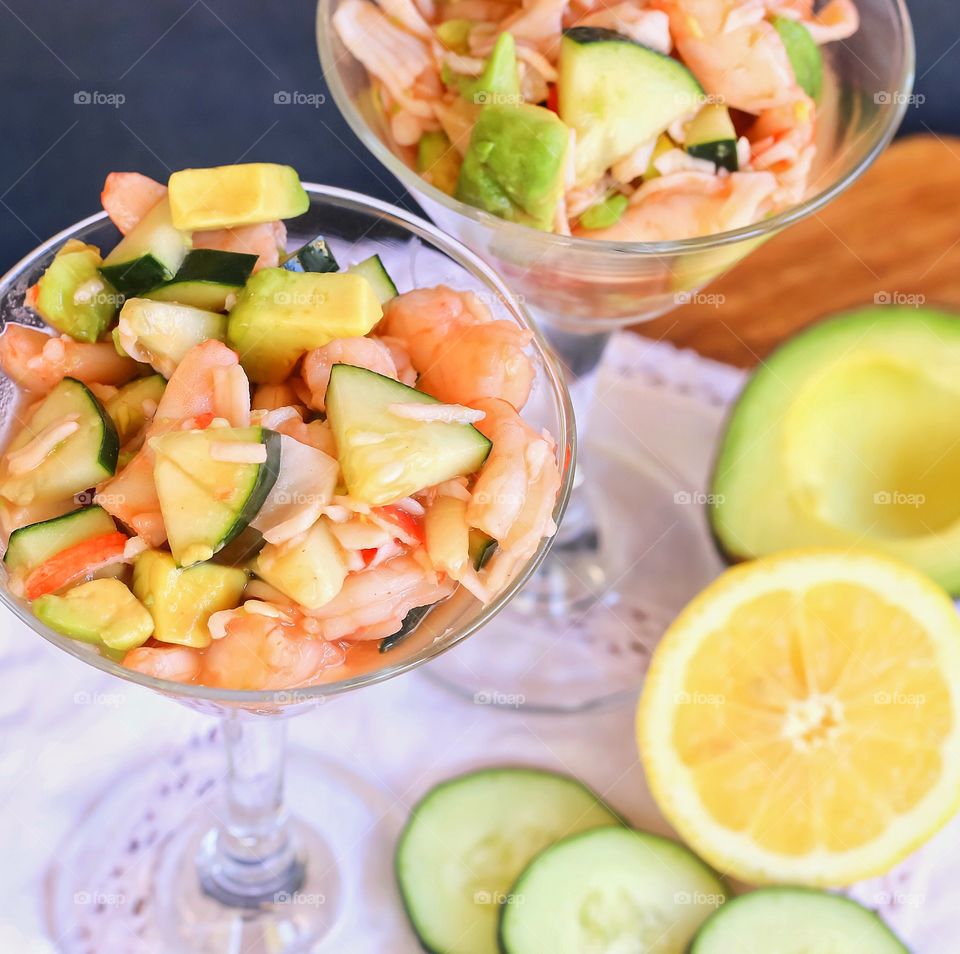 Ceviche made with shrimp and crab