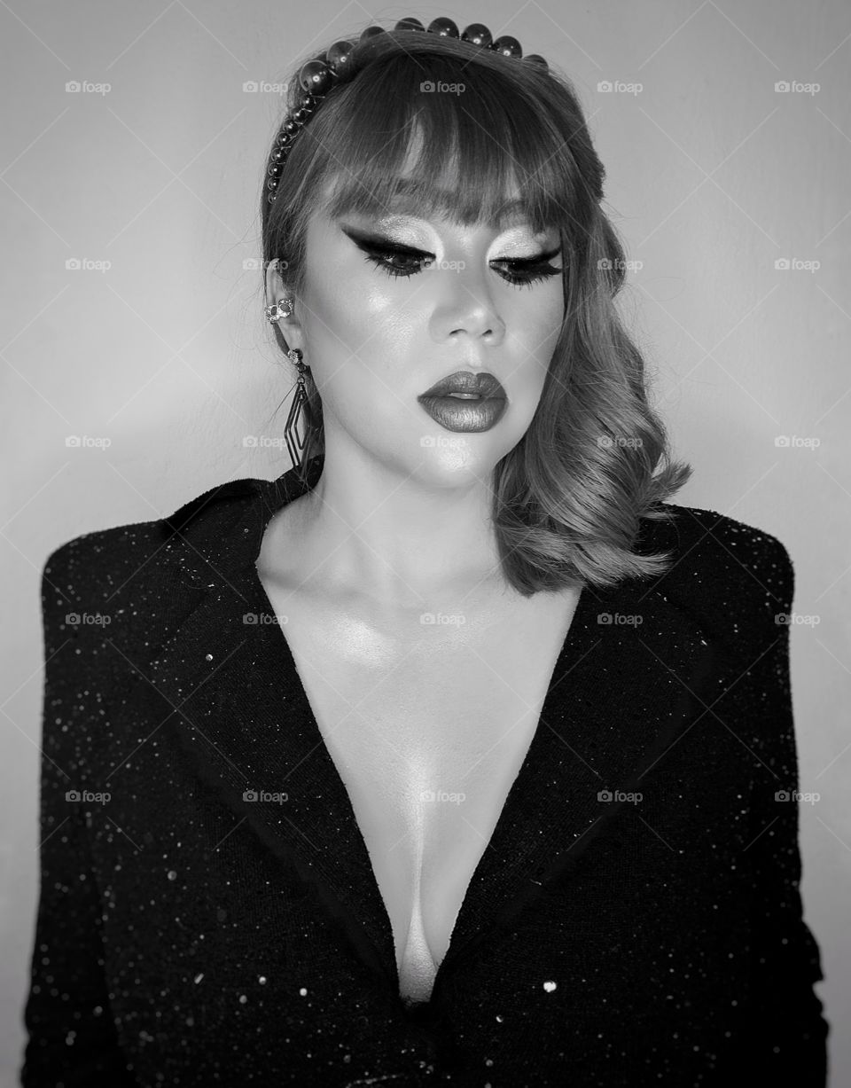 Beautiful woman with hair style and makeup