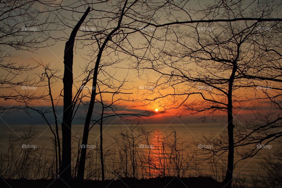 Sun reflecting on the sea at sunset