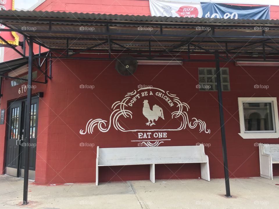 Don’t be a chiken, eat one sign 