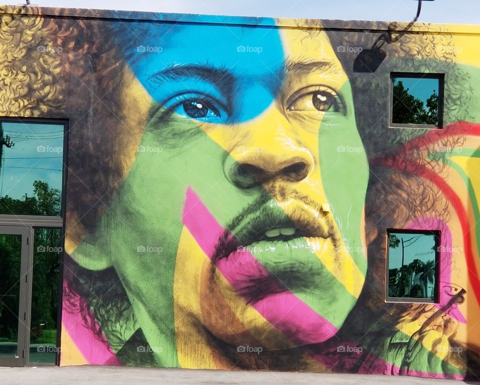 Jimi Hendrix wall mural, Fort Lauderdale