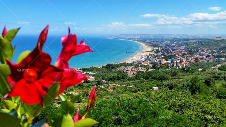 View of Vasto in Italy photographed from above