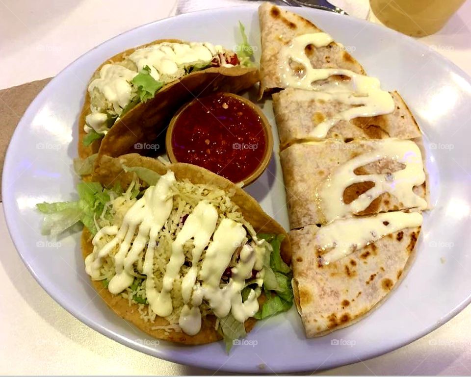 quesadilla with tacos
