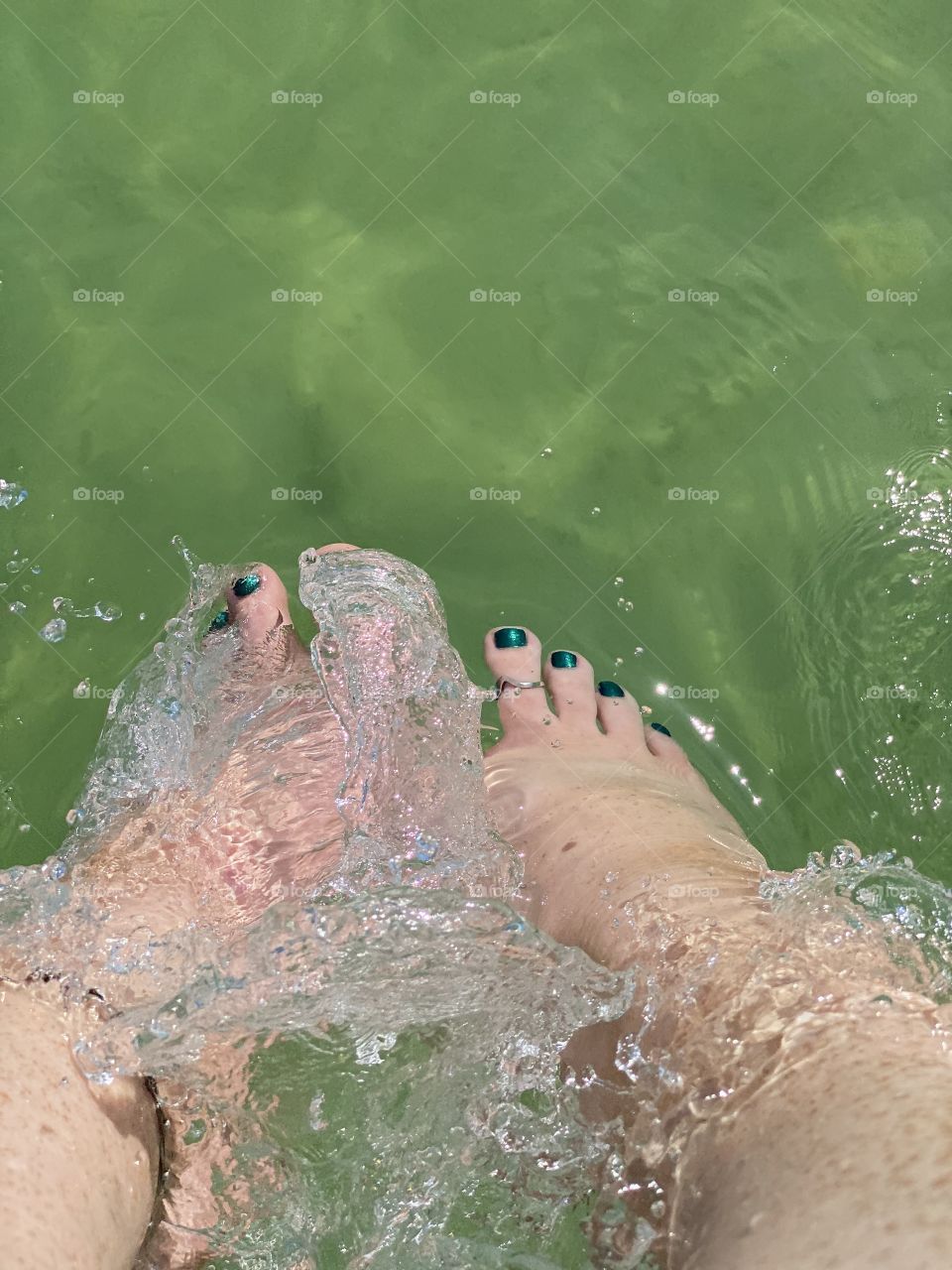 Enjoying the sun and the warm water