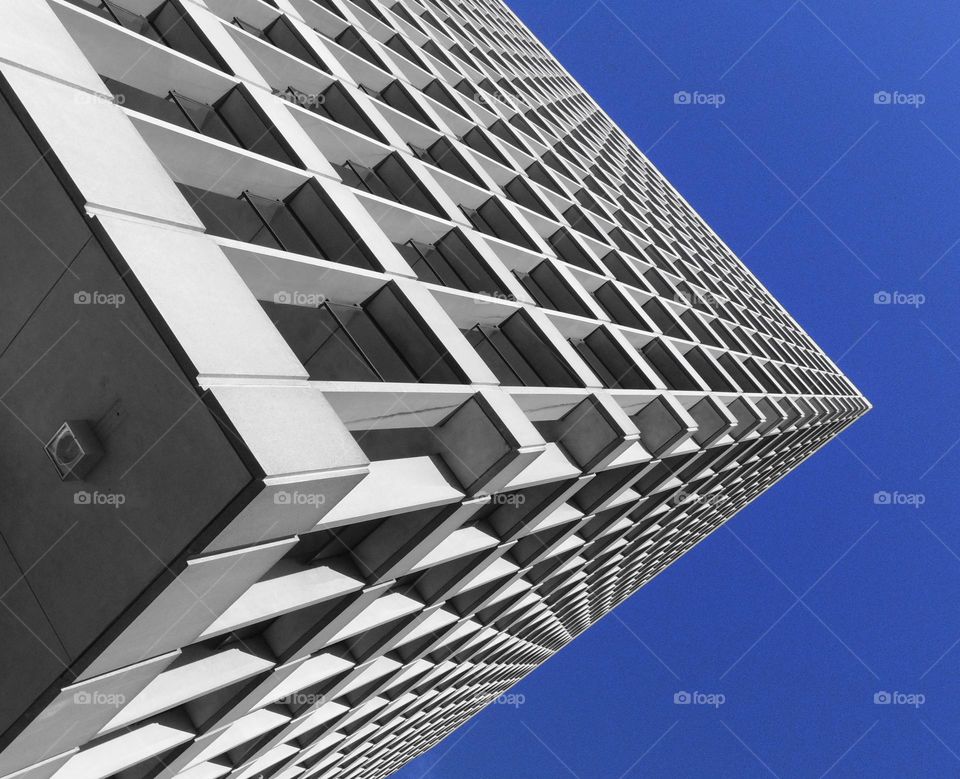 Rectangle shaped windows on a architectural building