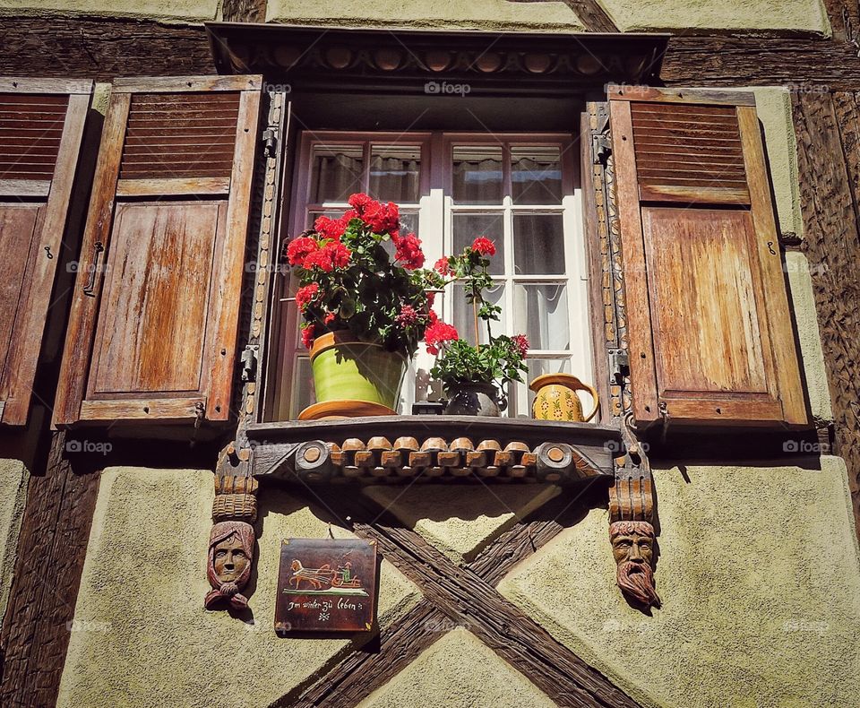 Alsace typical window decoration 