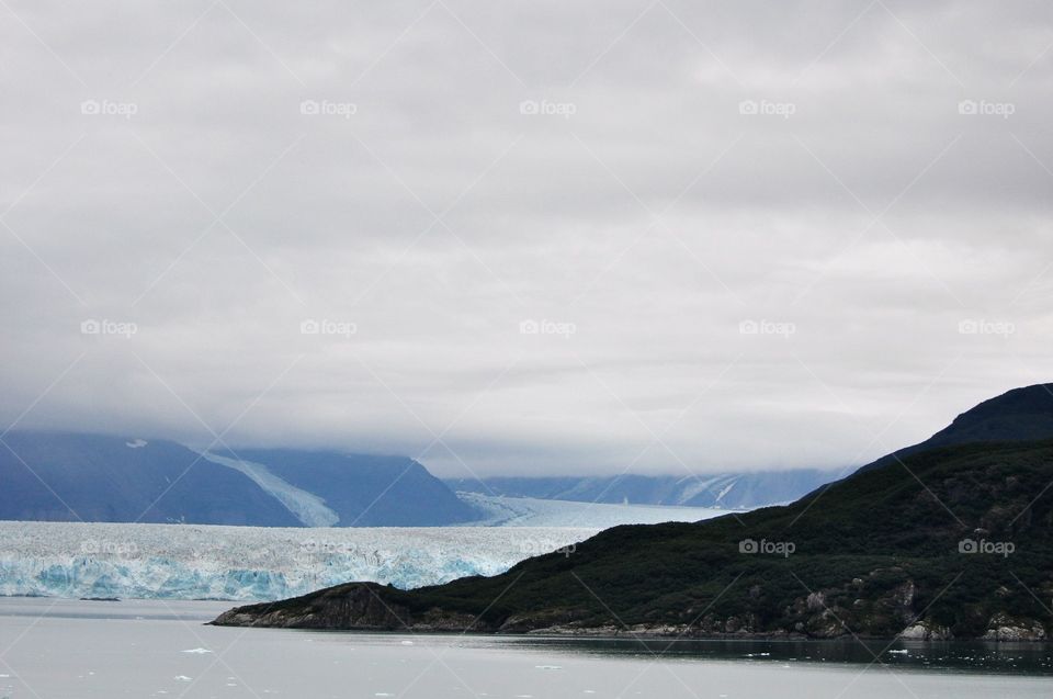 Foggy glaciers