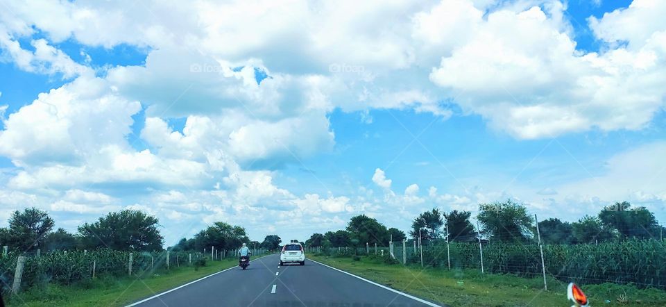 Vacation to grandparents house, on roads alongwith parents, icecream clouds and breezy happiness in heart.