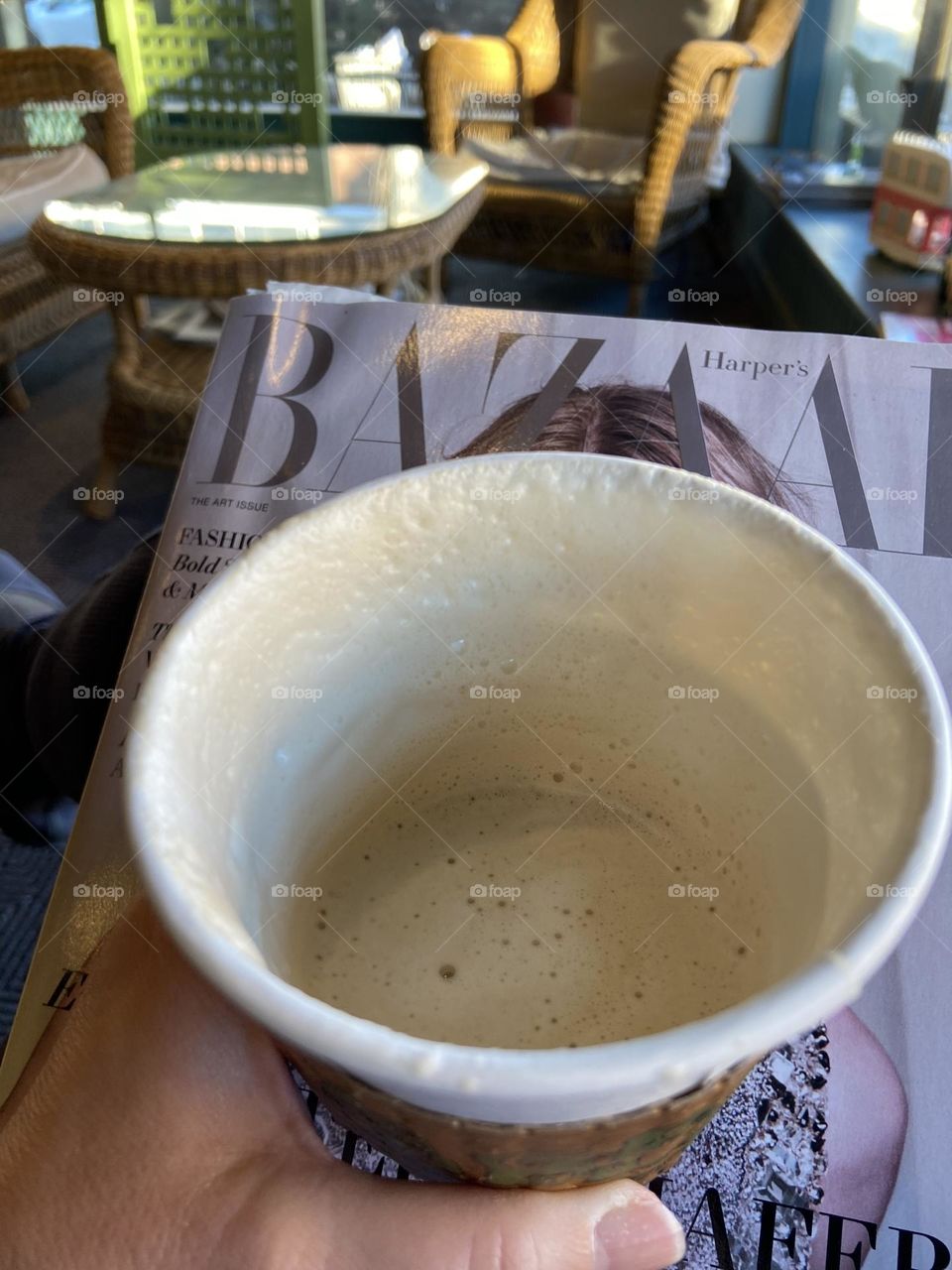 A photo of a gingerbread latte from Green Planet Coffee with a magazine I perused while sipping it in a comfy chair in their location in Point Pleasant Beach, NJ. It’s a great place to take a break from Christmas shopping.