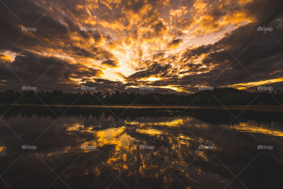 Sunset, Dawn, Water, Reflection, No Person