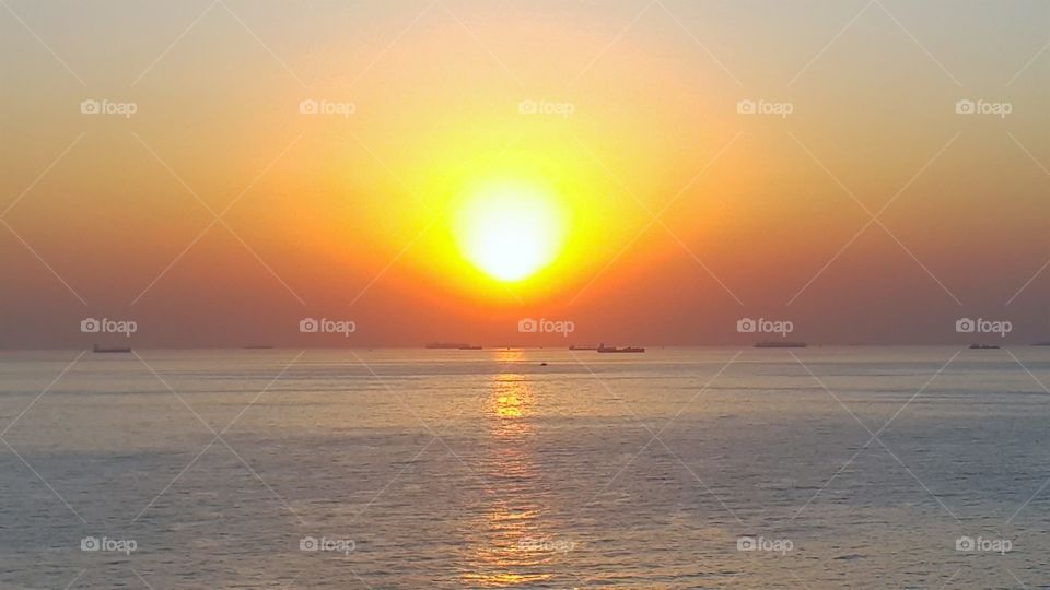 Sunset over the ocean