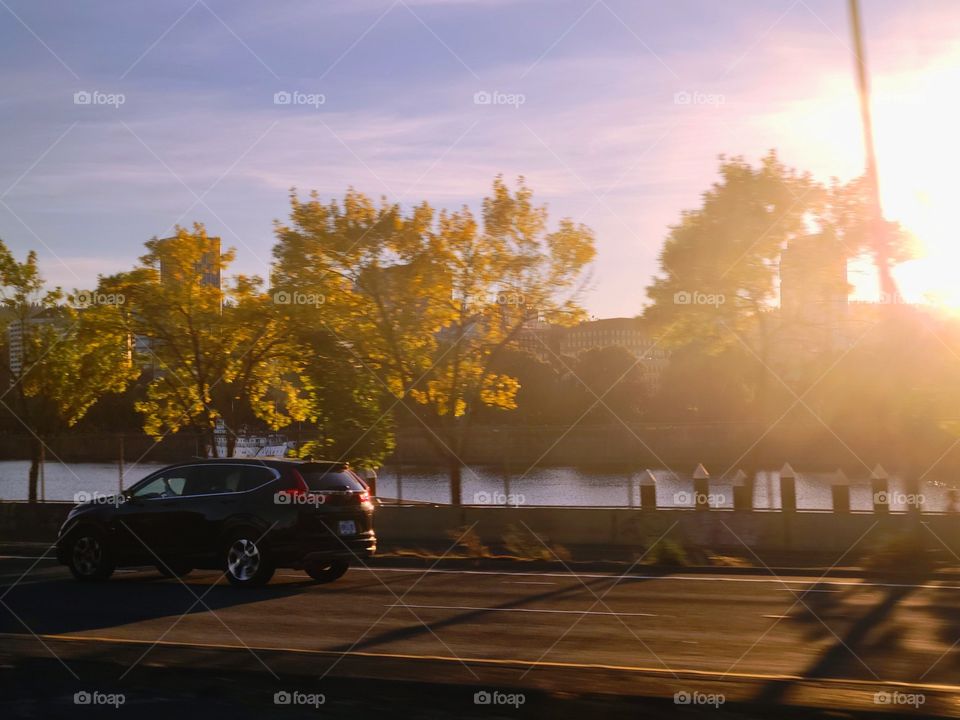 sunset drive in Portland