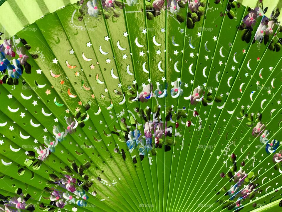 Green color story, fan