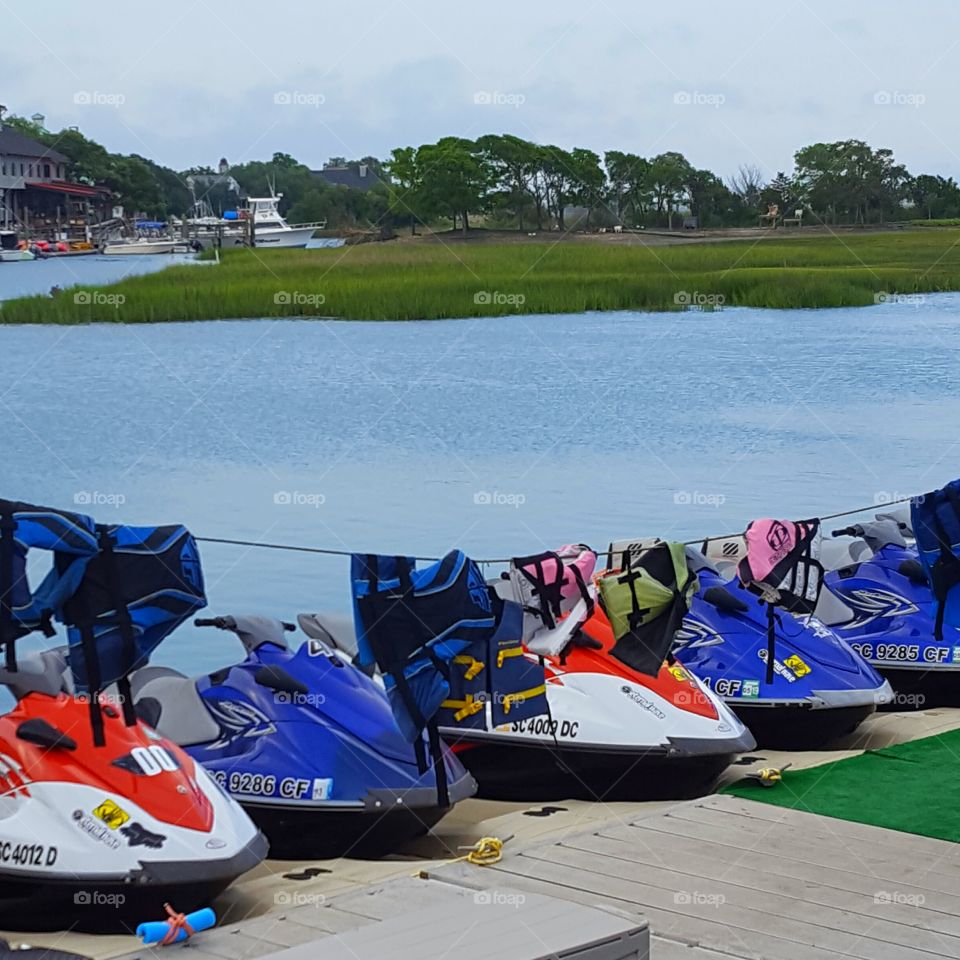 jet skis ready to go