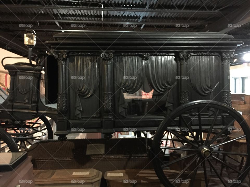Wooden stagecoach hearse
