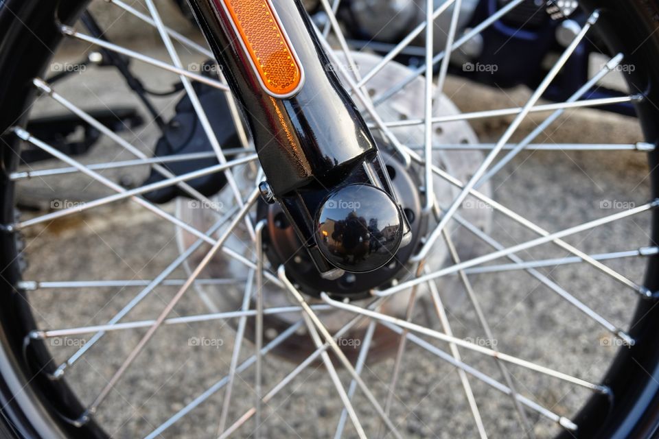 wheel with motorcycle spokes