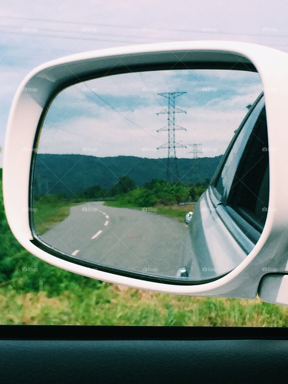 side mirror view. working visiting site project