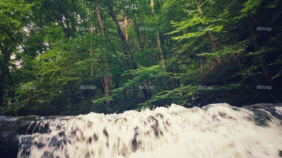 beautiful mini,  cold waterfall in an Arkansas summer