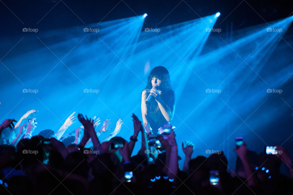 Swedish popstar Loreen is performing in a nightclub in Sweden. Loreen won Eurovision song contest 2012 with the song Euphoria.