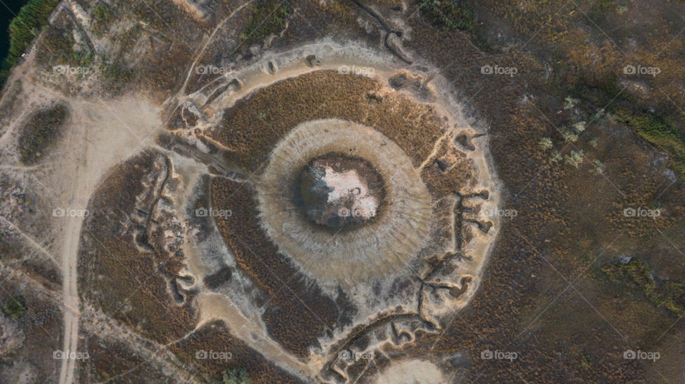 Large crater with radon lake