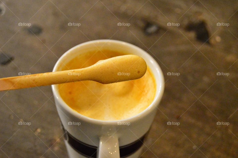 Vegan latte with ginger and turmeric