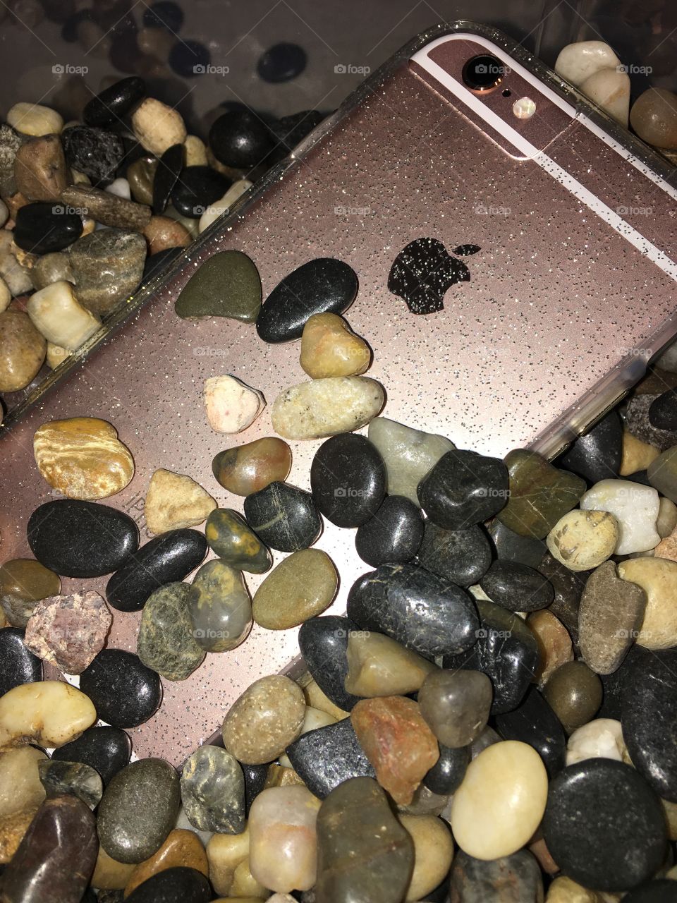 iPhone in rocks