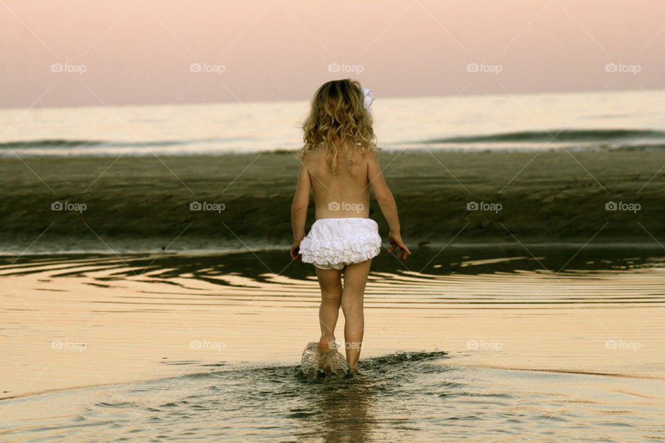 beach ocean girl baby by spooser