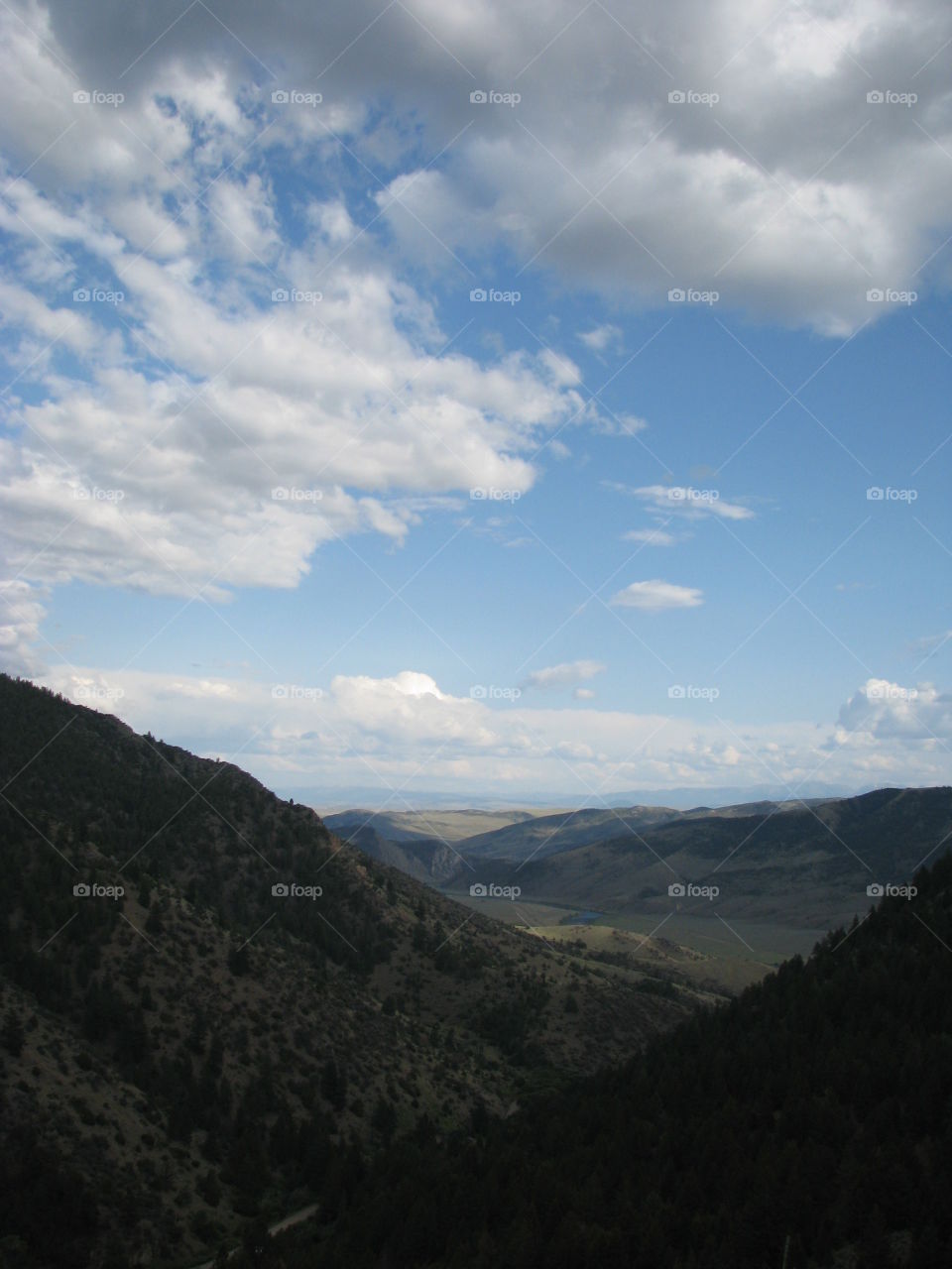 Up in the clouds . Montana view of mountains 