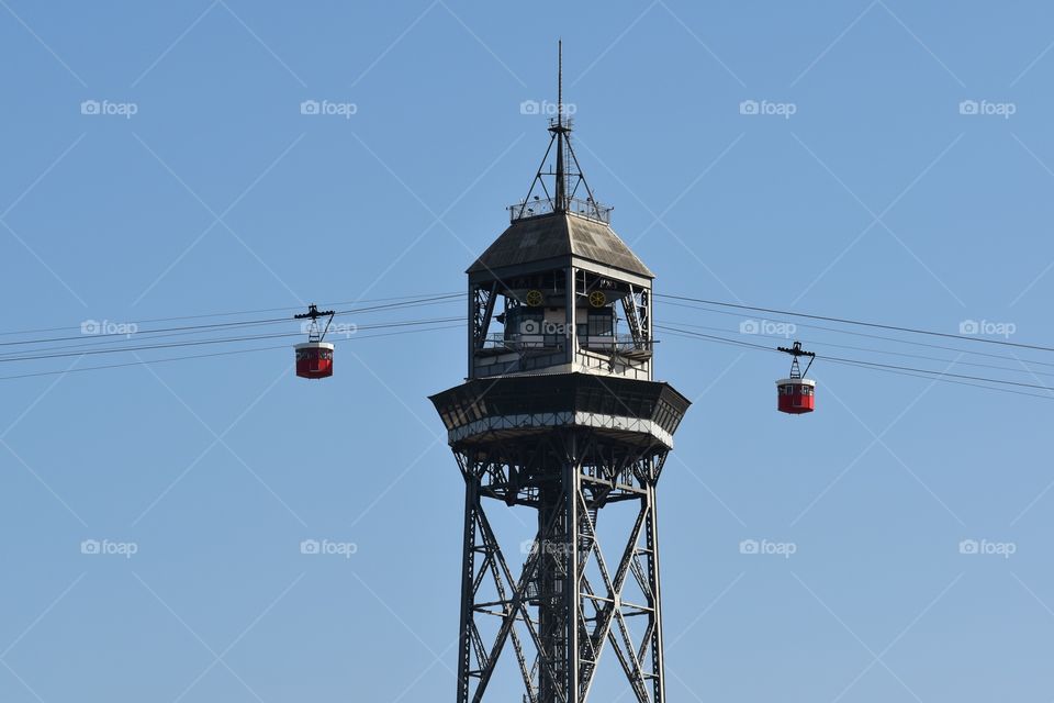 View of the Barcelona cable car