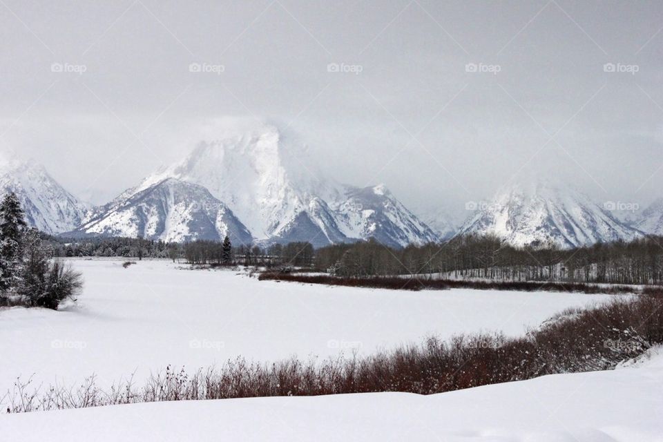 View of winter in grand teton national park