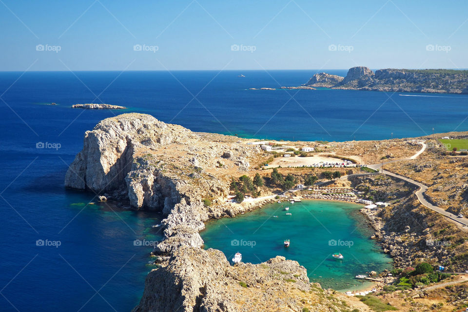 High angle view of a heart shape bay