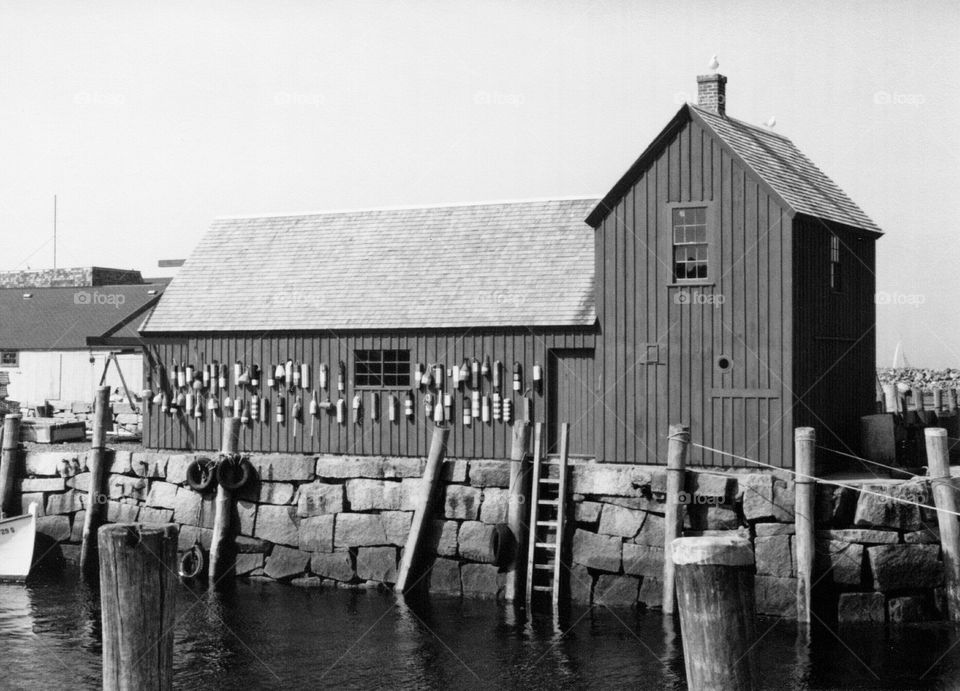 Motif #1 Rockport, Massachuset. Motif #1 fishing shack on Bears kin Neck, Rockport, Massachusetts