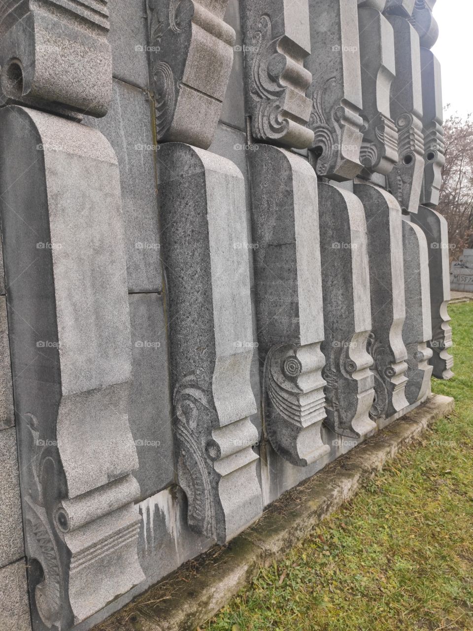 Cacak Serbia WW2 Memorial park stone decorations